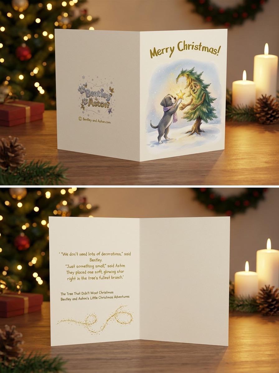 Bentley & Aston Christmas Story Cards - Aston and the Tree